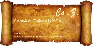 Csonka Zakariás névjegykártya